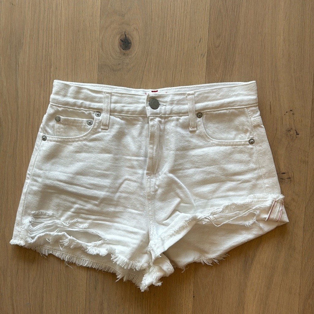 Alice and olivia white denim shorts